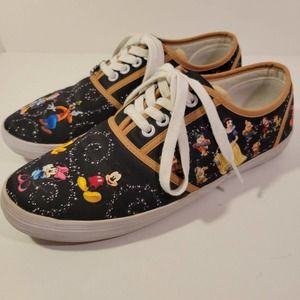 Disney Characters Shoes Bradford Exchange Women's Canvas Sneakers Size 8.5 US